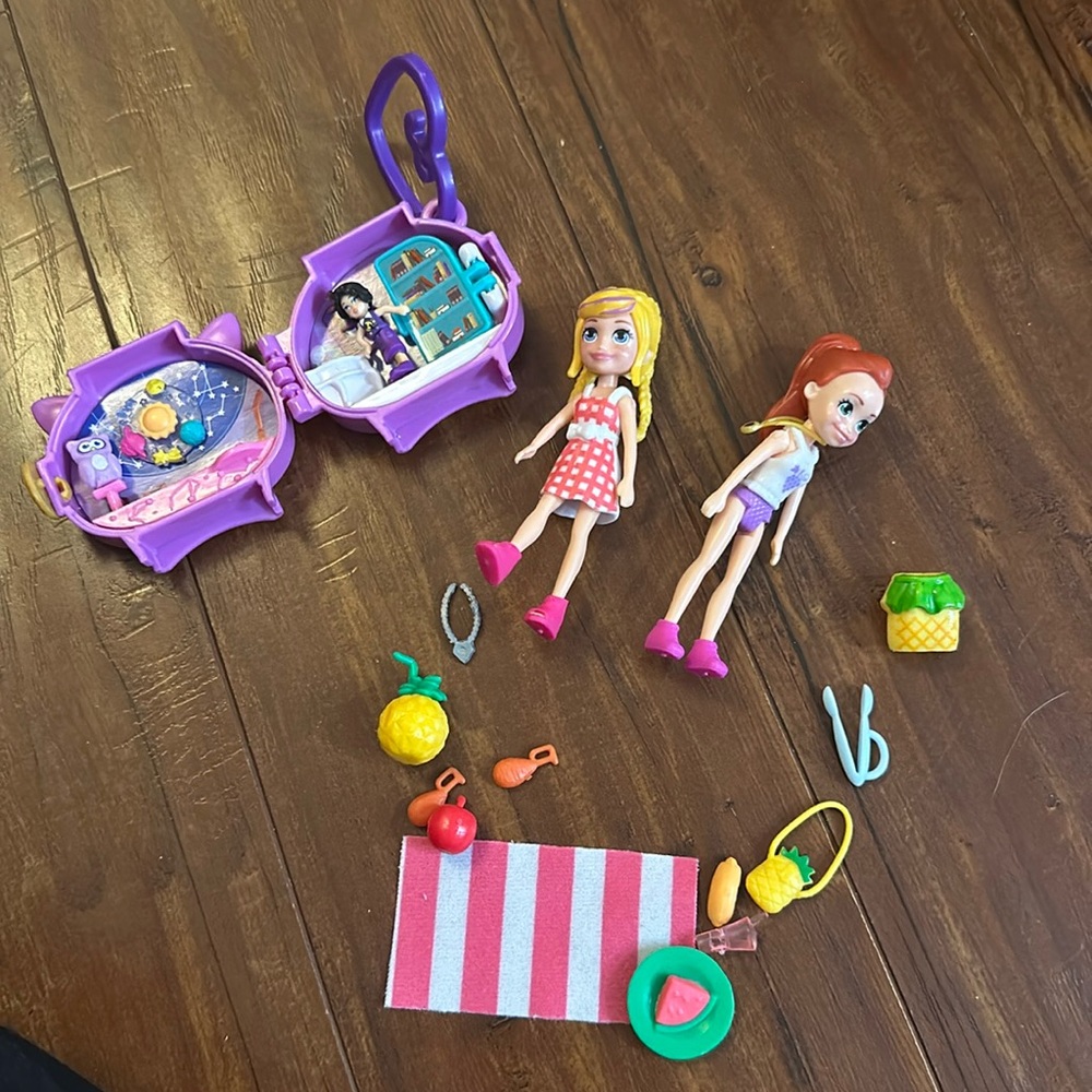 Polly Pocket Pet Connects Owl Compact Picnic Playset Dolls Accessories
